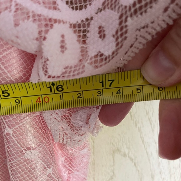 70s Pink Lace Midi Prom Dress Size Large (13/14) Vintage JC Penney Made In USA - Picture 11 of 14